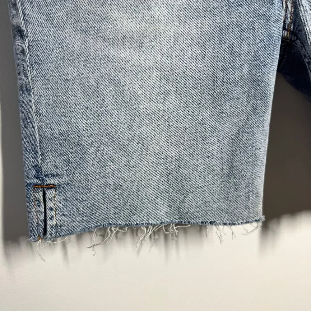 Free People We the Free Raw Hem Bermuda Minimalist Denim Shorts Women 27 Casual‎